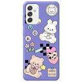 WANNA PROTECT Samsung Galaxy A55 ile Uyumlu Lila, Cute Tavşan Desenli, İçi Kadife Silikon Telefon Kılıfı lansmankilif_249