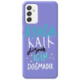 WANNA PROTECT Samsung Galaxy A55 ile Uyumlu Lila, İçi Kadife, Girl Power Desenli Silikon Telefon Kılıfı ayagakalk_249