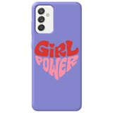 WANNA PROTECT Samsung Galaxy A55 ile Uyumlu Lila, İçi Kadife, Kalp Girl Power Desenli Silikon Telefon Kılıfı kalpgirlpower_249