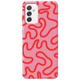 WANNA PROTECT Samsung Galaxy A55 ile Uyumlu Pembe Abstract Desenli Silikon Telefon Kılıfı, İçi Kadife lansmankilif_249