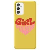 WANNA PROTECT Samsung Galaxy A55 ile Uyumlu Sarı, İçi Kadife, Kalp Girl Power Desenli Silikon Telefon Kılıfı kalpgirlpower_249