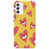 WANNA PROTECT Samsung Galaxy A55 ile Uyumlu Sarı, İçi Kadife, Kalpgöz Girl Power Desenli Silikon Telefon Kılıfı kalpgöz_power_249