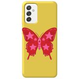 WANNA PROTECT Samsung Galaxy A55 ile Uyumlu Sarı, İçi Kadife, Kelebek Girl Power Desenli Silikon Telefon Kılıfı kelebekgirlpower_249