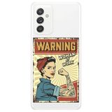 WANNA PROTECT Samsung Galaxy A55 ile Uyumlu Şeffaf Girl Power Desenli Silikon Telefon Kılıfı warninggirlpower_249