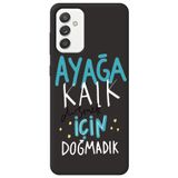 WANNA PROTECT Samsung Galaxy A55 ile Uyumlu Siyah, İçi Kadife, Kalk Girl Power Desenli Silikon Telefon Kılıfı ayagakalk_249