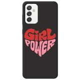 WANNA PROTECT Samsung Galaxy A55 ile Uyumlu Siyah, İçi Kadife, Kalp Girl Power Desenli Silikon Telefon Kılıfı kalpgirlpower_249