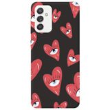 WANNA PROTECT Samsung Galaxy A55 ile Uyumlu Siyah, Kadife İç, Kalpgöz Girl Power Desenli Silikon Telefon Kılıfı kalpgöz249