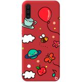 WANNA PROTECT Samsung Galaxy A70 ile Uyumlu Kırmızı Renkli Arı Balon Içi Kadife Desenli Silikon Telefon Kılıfı aribalonn_191