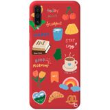 WANNA PROTECT Samsung Galaxy A70 ile Uyumlu Kırmızı Renkli Sticker İçi Kadife Desenli Silikon Telefon Kılıfı Stickerr_191
