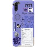 WANNA PROTECT Samsung Galaxy A70 ile Uyumlu Lila, İçi Kadife, Taylor Swift Sticker Desenli Silikon Telefon Kılıfı