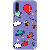 WANNA PROTECT Samsung Galaxy A70 ile Uyumlu Lila Renkli Arı Balon İçi Kadife Desenli Silikon Telefon Kılıfı aribalonn_191