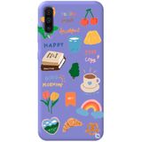 WANNA PROTECT Samsung Galaxy A70 ile Uyumlu Lila Renkli Sticker İçi Kadife Desenli Silikon Telefon Kılıfı Stickerr_191