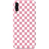 WANNA PROTECT Samsung Galaxy A70 ile Uyumlu Pembe Dama Desenli Premium Silikon Telefon Kılıfı, İçi Kadifeli dama_191