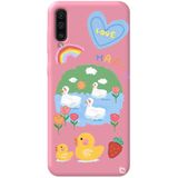 WANNA PROTECT Samsung Galaxy A70 ile Uyumlu Pembe Premium İçi Kadife Happy Duck Desenli Silikon Telefon Kılıfı