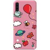 WANNA PROTECT Samsung Galaxy A70 ile Uyumlu Pembe Renkli Arı Balon Içi Kadife Desenli Silikon Telefon Kılıfı aribalonn_191
