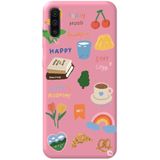WANNA PROTECT Samsung Galaxy A70 ile Uyumlu Pembe Renkli Sticker İçi Kadife Desenli Silikon Telefon Kılıfı Stickerr_191