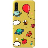 WANNA PROTECT Samsung Galaxy A70 ile Uyumlu Sarı Renkli Arı Balon Desenli Silikon Telefon Kılıfı aribalonn_191