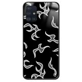 WANNA PROTECT Samsung Galaxy A71 ile Uyumlu Alev Premium Desenli Glossy Kılıf, Siyah alevglossy_184