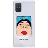 WANNA PROTECT Samsung Galaxy A71 ile Uyumlu Cool Desenli Şeffaf Silikon Telefon Kılıfı
