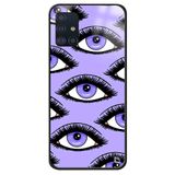 WANNA PROTECT Samsung Galaxy A71 ile Uyumlu Göz Desenli Glossy Kılıf, Mor goz2glossy_184