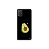 WANNA PROTECT Samsung Galaxy A71 ile Uyumlu, İçi Kadifeli Avakado Desenli Silikon Kılıf, Siyah PatternCollections_120