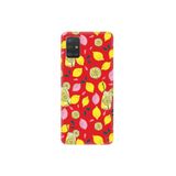 WANNA PROTECT Samsung Galaxy A71 ile Uyumlu, İçi Kadifeli Limonata Desenli Silikon Kılıf, Kırmızı PatternCollections_127