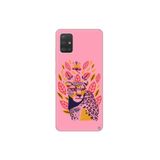 WANNA PROTECT Samsung Galaxy A71 ile Uyumlu, İçi Kadifeli Renkli Kaplan Desenli Silikon Kılıf, Pembe PatternCollections_125