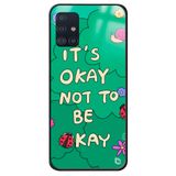 WANNA PROTECT Samsung Galaxy A71 ile Uyumlu It's Okay Premium Desenli Glossy Kılıf, Yeşil itsokayglossy_184