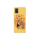 WANNA PROTECT Samsung Galaxy A71 ile Uyumlu Kadifeli Kaplan Desenli Silikon Kılıf, Sarı PatternCollections_125