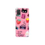 WANNA PROTECT Samsung Galaxy A71 ile Uyumlu Kadifeli Renkli Gotten Desenli Silikon Kılıf, Pembe PatternCollections_124