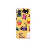 WANNA PROTECT Samsung Galaxy A71 ile Uyumlu Kadifeli Renkli Gotten Desenli Silikon Kılıf, Sarı PatternCollections_124