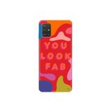 WANNA PROTECT Samsung Galaxy A71 ile Uyumlu Kadifeli Renkli You Look Fab Desenli Silikon Kılıf, Kırmızı PatternCollections_129