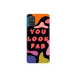 WANNA PROTECT Samsung Galaxy A71 ile Uyumlu, Kadifeli Renkli You Look Fab Desenli Silikon Kılıf, Siyah PatternCollections_129