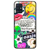 WANNA PROTECT Samsung Galaxy A71 ile Uyumlu Kolaj Premium Desenli Glossy Kılıf, Karışık Renk kolajglossy_184