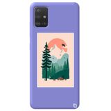 WANNA PROTECT Samsung Galaxy A71 ile Uyumlu Lila Renkli Wild Oak Desenli Silikon Telefon Kılıfı, İç Kadife wildoakk_180