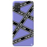 WANNA PROTECT Samsung Galaxy A71 ile Uyumlu Lila Silikon Telefon Kılıfı, Dont Care Desenli, İçi Kadife