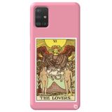 WANNA PROTECT Samsung Galaxy A71 ile Uyumlu Pembe Premium İçi Kadife Tarot Lovers Desenli Silikon Telefon Kılıfı tarotlovers_180