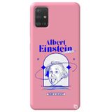WANNA PROTECT Samsung Galaxy A71 ile Uyumlu Pembe Renkli, Einstein Desenli, Premium Silikon Telefon Kılıfı einstein_180