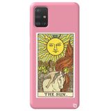 WANNA PROTECT Samsung Galaxy A71 ile Uyumlu Pembe Renkli The Sun Desenli Silikon Telefon Kılıfı, Kadife İç thesunn_180