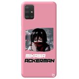 WANNA PROTECT Samsung Galaxy A71 ile Uyumlu Pembe Silikon Telefon Kılıfı, Attack On Titan Mikasa Desenli, Premium İçi Kadife attackontitan10_180