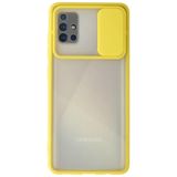 WANNA PROTECT Samsung Galaxy A71 ile Uyumlu Sarı Kamera Korumalı Sürgülü Silikon Kılıf slidercase_187