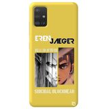 WANNA PROTECT Samsung Galaxy A71 ile Uyumlu Sarı Premium İçi Kadife Attack On Titan Eren Desenli Silikon Telefon Kılıfı attackontitan9_180