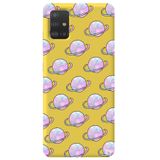 WANNA PROTECT Samsung Galaxy A71 ile Uyumlu Sarı Renkli Satürn Desenli Silikon Telefon Kılıfı saturn_180