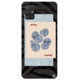 WANNA PROTECT Samsung Galaxy A71 ile Uyumlu Siyah Renkli Who Cares Desenli Silikon Telefon Kılıfı, İç Kadife whocaress_180