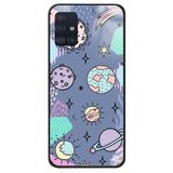 WANNA PROTECT Samsung Galaxy A71 ile Uyumlu Uzay Desenli Glossy Kılıf, Mor uzayglossy_184