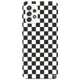 WANNA PROTECT Samsung Galaxy A72 ile Uyumlu Dama Desenli Silikon Telefon Kılıfı, Kadifeli İç, Siyah dama_182