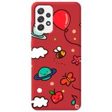 WANNA PROTECT Samsung Galaxy A72 ile Uyumlu Kırmızı Renkli Arı Balon Desenli Silikon Telefon Kılıfı aribalonn_182
