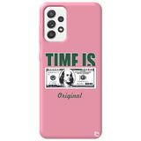 WANNA PROTECT Samsung Galaxy A72 ile Uyumlu Pembe Premium İçi Kadife Money Desenli Silikon Telefon Kılıfı money_182