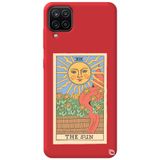 WANNA PROTECT Samsung Galaxy M12 Uyumlu Kırmızı, Premium İçi Kadife, Tarot Sun Desenli Silikon Telefon Kılıfı tarotsun2_206