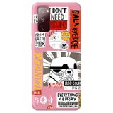 WANNA PROTECT Samsung Galaxy S20 FE ile Uyumlu Pembe Danger Desenli Premium Silikon Telefon Kılıfı, İç Kadife dangerr_226